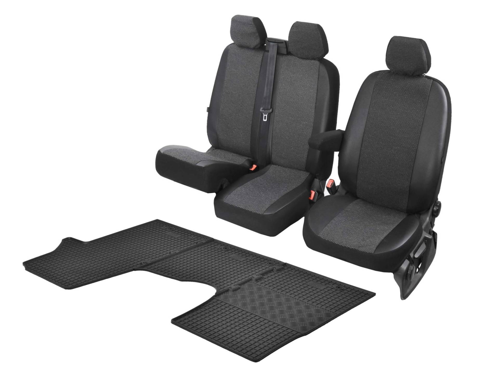 Passgenaue Sitzbezüge Viva und Gummifußmatten kompatibel mit Opel Vivaro B 2014-2019 - EIN Set von Z4L