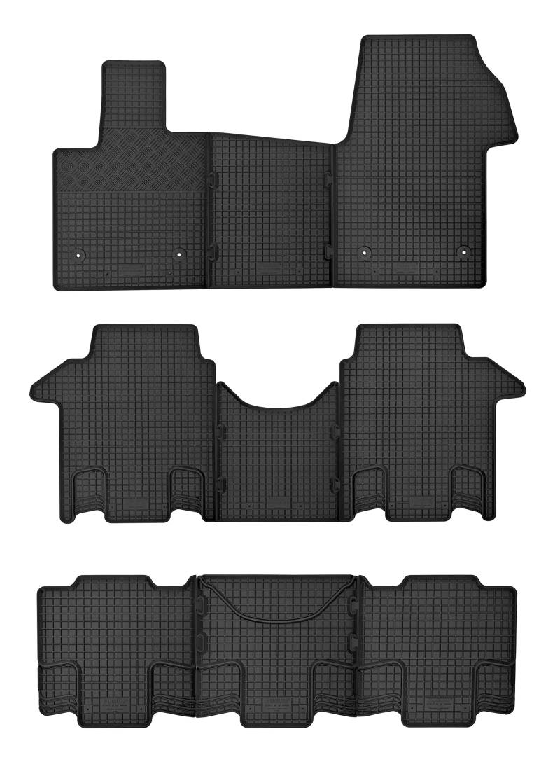 Premium Gummi Fußmatten geeignet für Auto Gummimatten für VW Transporter Multivan T7 ab 2021-1 Reihe + 2 Reihe - Perfekte Passform und Schutz für Ihren Fahrzeugboden von Z4L