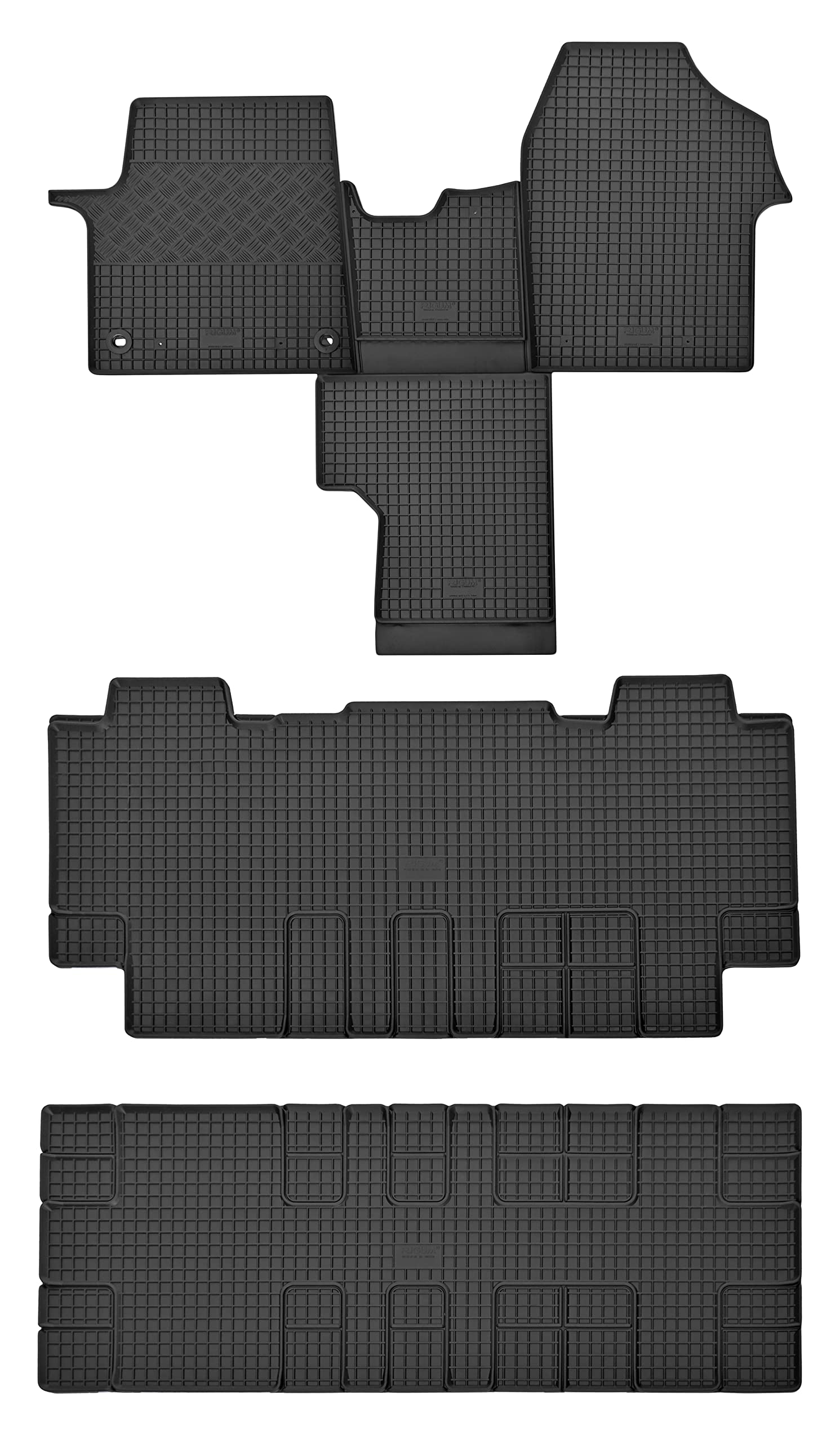 Premium Gummi Fußmatten geeignet für Peugeot Expert ab 2016-8 Sitze LUX + Tunel - Perfekte Passform und Schutz für Ihren Fahrzeugboden von Z4L