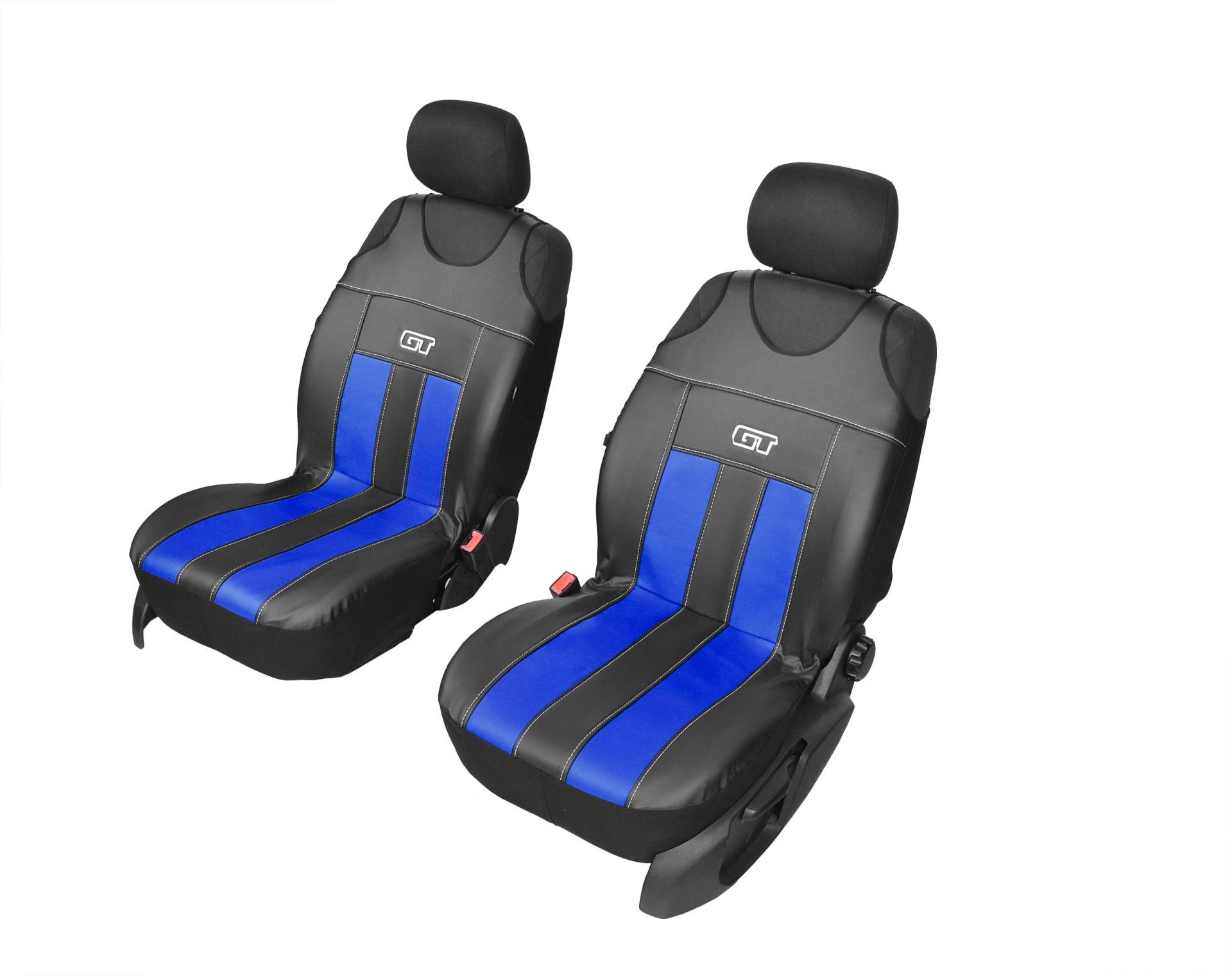 Sitzbezüge GT Kunstleder Universal mehrere Farben modernes Design geeignet für Citroen Nemo vordere Sitze GT BLAU von Z4L