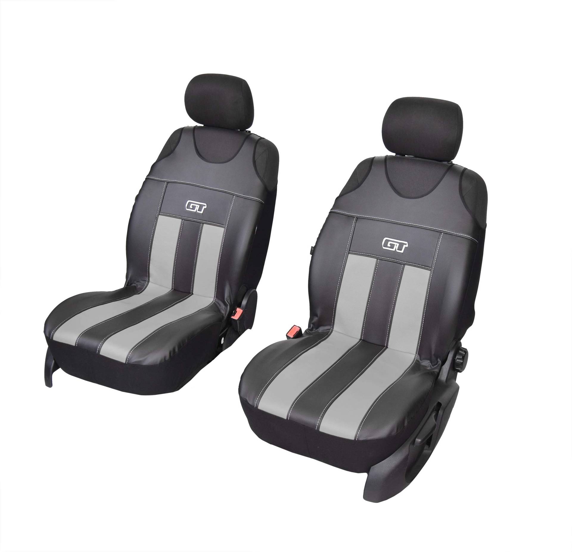 Sitzbezüge GT Kunstleder Universal mehrere Farben modernes Design geeignet für Suzuki SX4 S-Cross vordere Sitze GT GRAU von Z4L