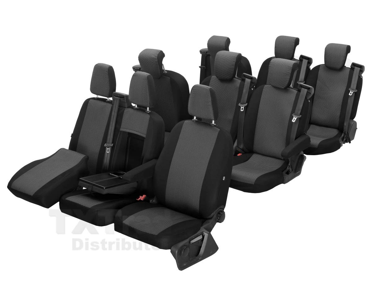 Z4L Sitzbezüge Hero Passgenau geeignet für Ford Transit Custom ab 2012-9 Sitze 01 von Z4L