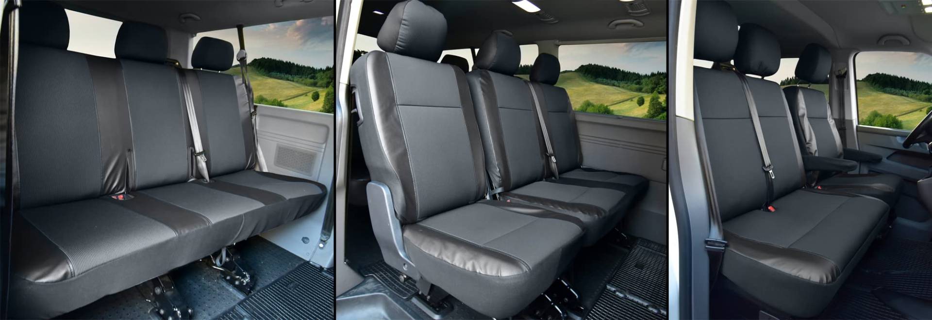 Z4L Sitzbezüge Kunstleder mit Stoff passgenau passend für T6 Transporter/Caravelle/Multivan ab 2015/19-9 Sitzer Viva Z4L Sitzbezüge Kunstleder mit Stoff passgenau passend für T6 Transporter/Caravelle/Multivan ab 2015/19-9 Sitzer Viva von Z4L