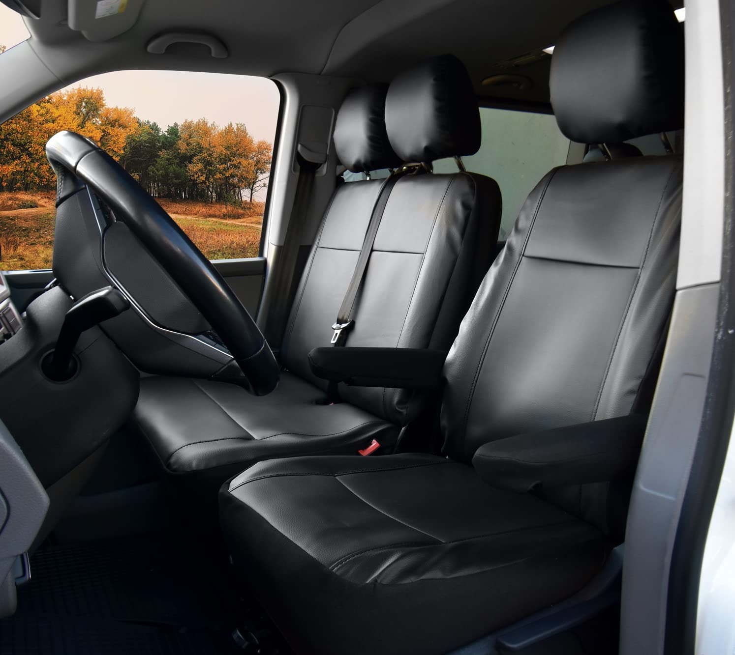 Sitzbezüge Kunstleder passgenau passend für VW T6 Transporter/Caravelle/Multivan ab 2015/19- Meister von Z4L