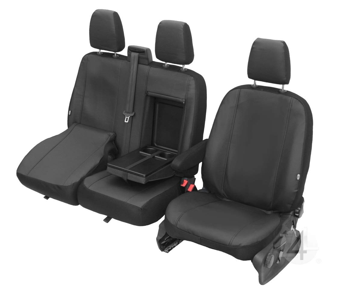 Z4L Auto Sitzbezüge VIP Serie geeignet für IVECO Daily ab 2014 - Kunstleder & PUR-Schaum, Schwarz, Maßgeschneidert, Leicht zu Reinigen, rutschfest - 2+1 von Z4L