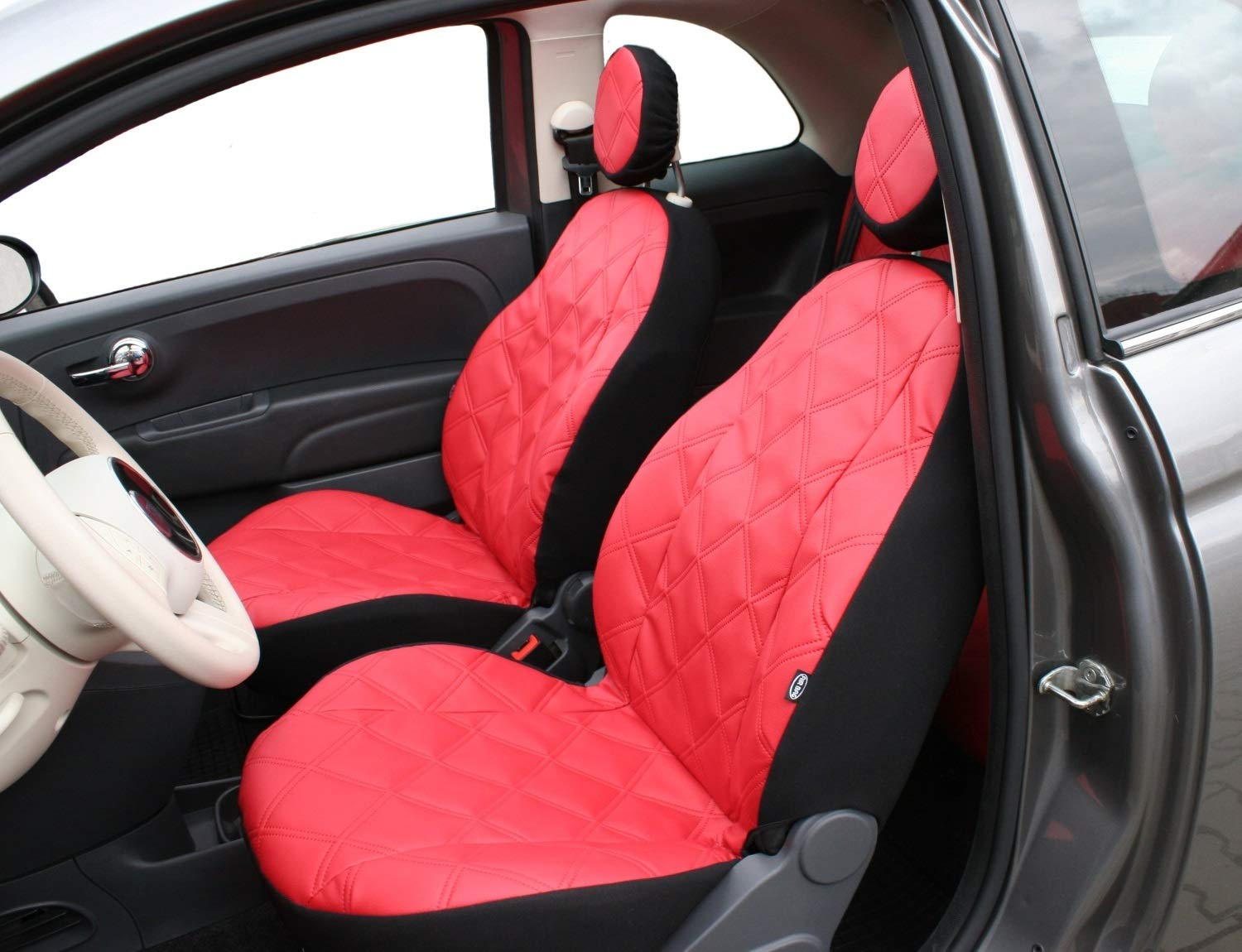 Sitzbezüge VIP Passgenau geeignet für FIAT 500 - ROT EIN Set von Z4L