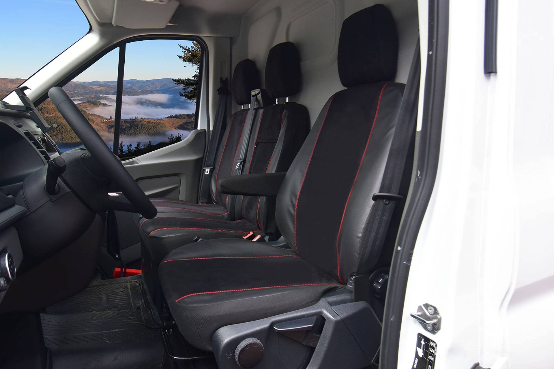 Sitzbezüge passgenau King geeignet für Ford Transit ab 2014/-20 - Kunstleder mit Stoff von Z4L