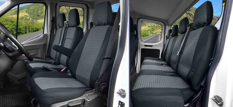 Sitzbezüge passgenau LUX geeignet für Ford Transit ab 2014 | ab 2020-7 Sitzer von Z4L