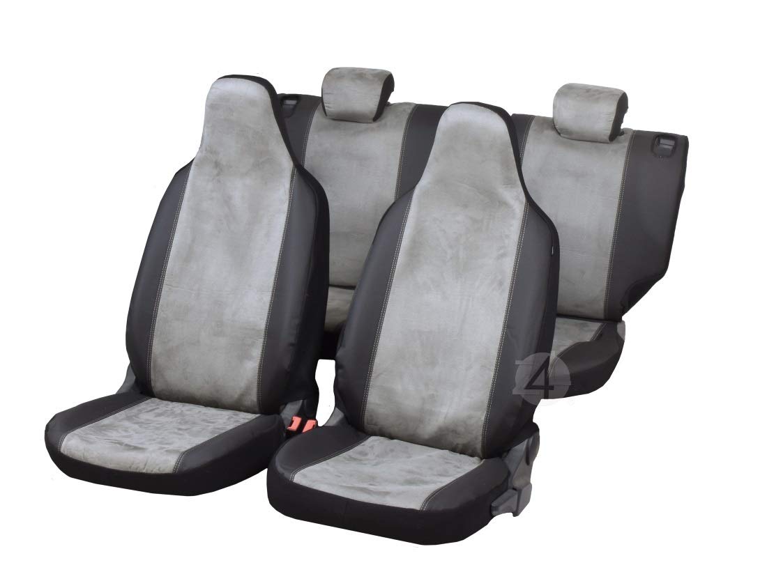 Talent Premium Sitzbezüge für Toyota Aygo ab 2014 - Maßgefertigtes Komplettset in Grau und Schwarz von Z4L