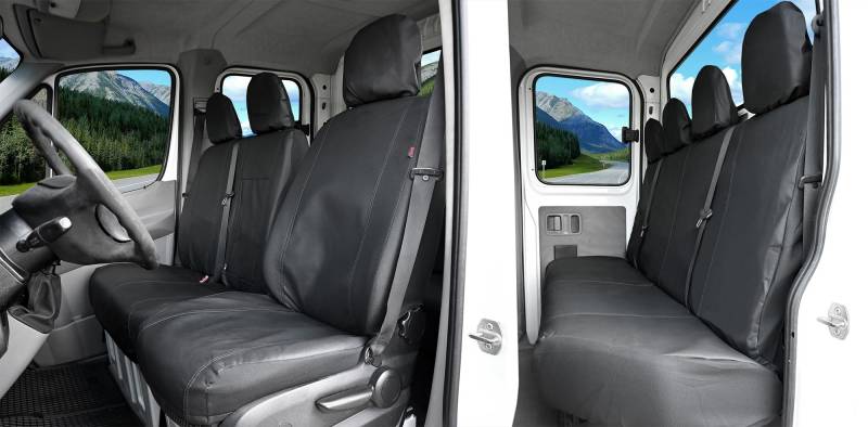 Z4L Sitzbezüge passend für Sprinter 906 2006-2018 - 7 Sitzer - Kunstleder Schwarz, VIP - Passgenau von Z4L