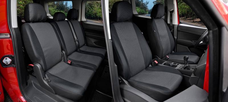 Z4L Stoff Sitzbezüge passgenau Hero Serie geeignet für Caddy (ab 2020) Kompltes Set (5 Sitze) - Autositzbezüge, Farbe Dunkelgrau von Z4L