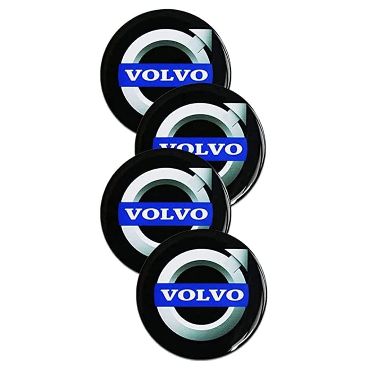 4 Stück Nabendeckel für Volvo 56mm 60mm 64mm S90 V90 XC90 V70 C70 C30, Auto Radnabendeckel Radnabenabdeckung Nabenkappen mit Logo, Wasserdicht Staubdicht Anti Rost Felgendeckel Zubehör,60mm von ZABEES