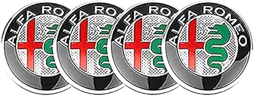 4 Stück Auto Nabendeckel Radkappen für Al-FA Giulietta Spider Stelvio 57mm, Radnabenabdeckung Felgendeckel Radnaben Auto Zubehör von ZADIKO