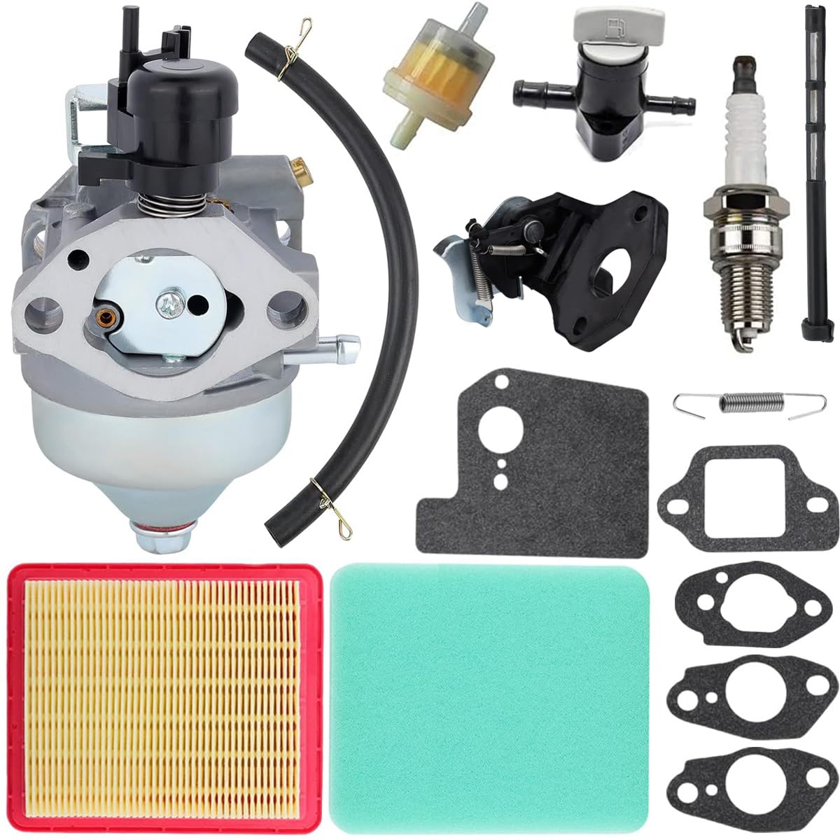 ZAMDOE 16100-Z0Y-M42 Vergasersatz für Honda GC190 GCV190A GV190LA Motor HRX217 K1 K2 K3 K4 K5 Rasenmähermotoren Ersetzen 16100-Z0Y-813 16100-Z0Y-812, mit Luftfilter von ZAMDOE