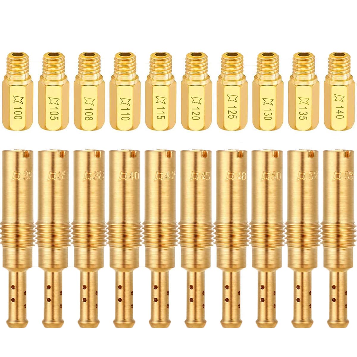 ZAMDOE 20 Stk. Vergaserdüsen Kit für PWK Keihin OKO CVK KOSO PE PWM Vergaser(10 Stk. Hauptdüsen 100 105 108 110 115 120 125 130 135 140 & 10 Stk. Langsame Pilotdüsen 32 35 38 40 42 45 48 50 52 55) ZAMDOE 20 Stk. Vergaserdüsen Kit für PWK Keihin OKO CVK KOSO PE PWM Vergaser(10 Stk. Hauptdüsen 100 105 108 110 115 120 125 130 135 140 & 10 Stk. Langsame Pilotdüsen 32 35 38 40 42 45 48 50 52 55) von ZAMDOE