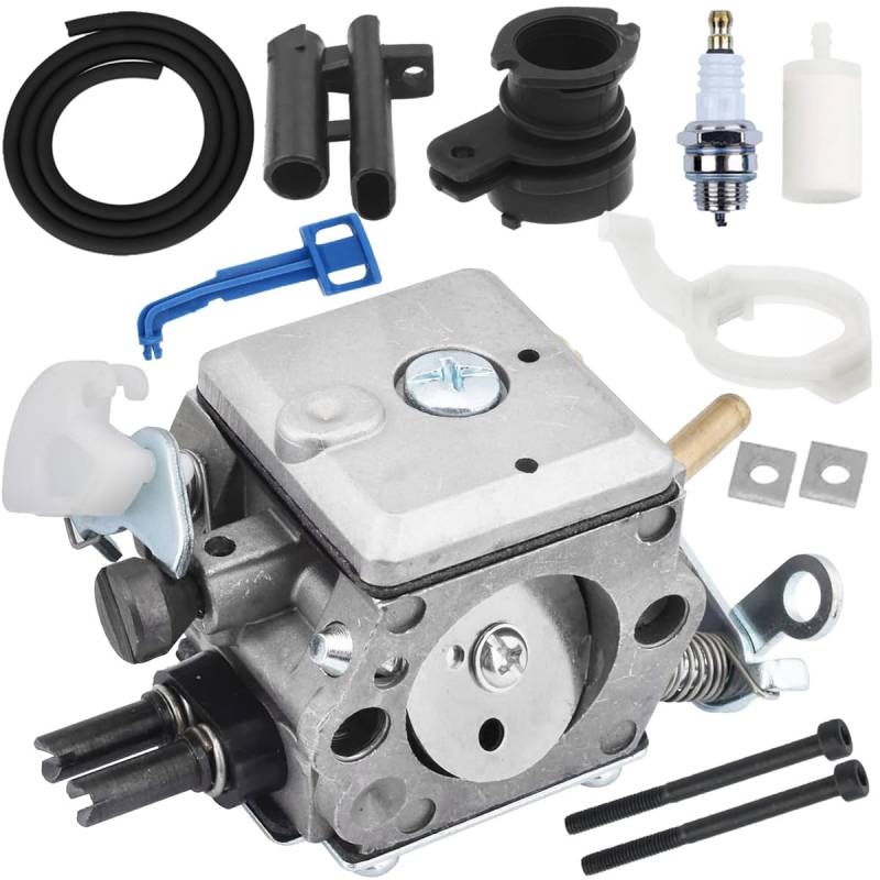 ZAMDOE 372XP Vergaser für Husqvarna HD-12 HD-6 362 365 371 372 372XPW Kettensäge 5032818-01 503 28 32-03 503283203 503283204 503281805 Vergaser mit Luftfilterhalter-Ansaugkit von ZAMDOE