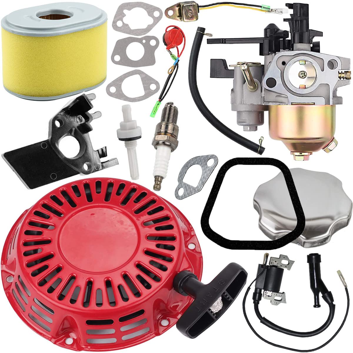 ZAMDOE GX160 Vergaser-Kit für Honda GX140 GX 160 GX200 GX168 GX120 5HP 5.5PS 6.5PS 212cc Motor, mit Rückstoßstarter Luftfilter Zündkerze Zündspule Dichtung ZAMDOE GX160 Vergaser-Kit für Honda GX140 GX 160 GX200 GX168 GX120 5HP 5.5PS 6.5PS 212cc Motor, mit Rückstoßstarter Luftfilter Zündkerze Zündspule Dichtung von ZAMDOE
