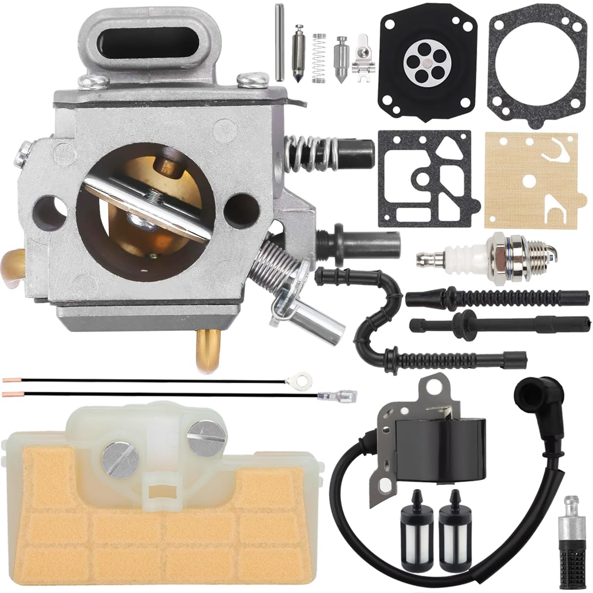 ZAMDOE MS290 Vergaser für STIHL 029 039 MS310 MS390 Kettensäge, ersetzt 1127 120 0650 HD-19 mit Zündspule, Luftfilter, Kraftstoffleitung, Impulsleitung, Kraftstofffilter, Repower-Kit, Tuning-Kit ZAMDOE MS290 Vergaser für STIHL 029 039 MS310 MS390 Kettensäge, ersetzt 1127 120 0650 HD-19 mit Zündspule, Luftfilter, Kraftstoffleitung, Impulsleitung, Kraftstofffilter, Repower-Kit, Tuning-Kit von ZAMDOE