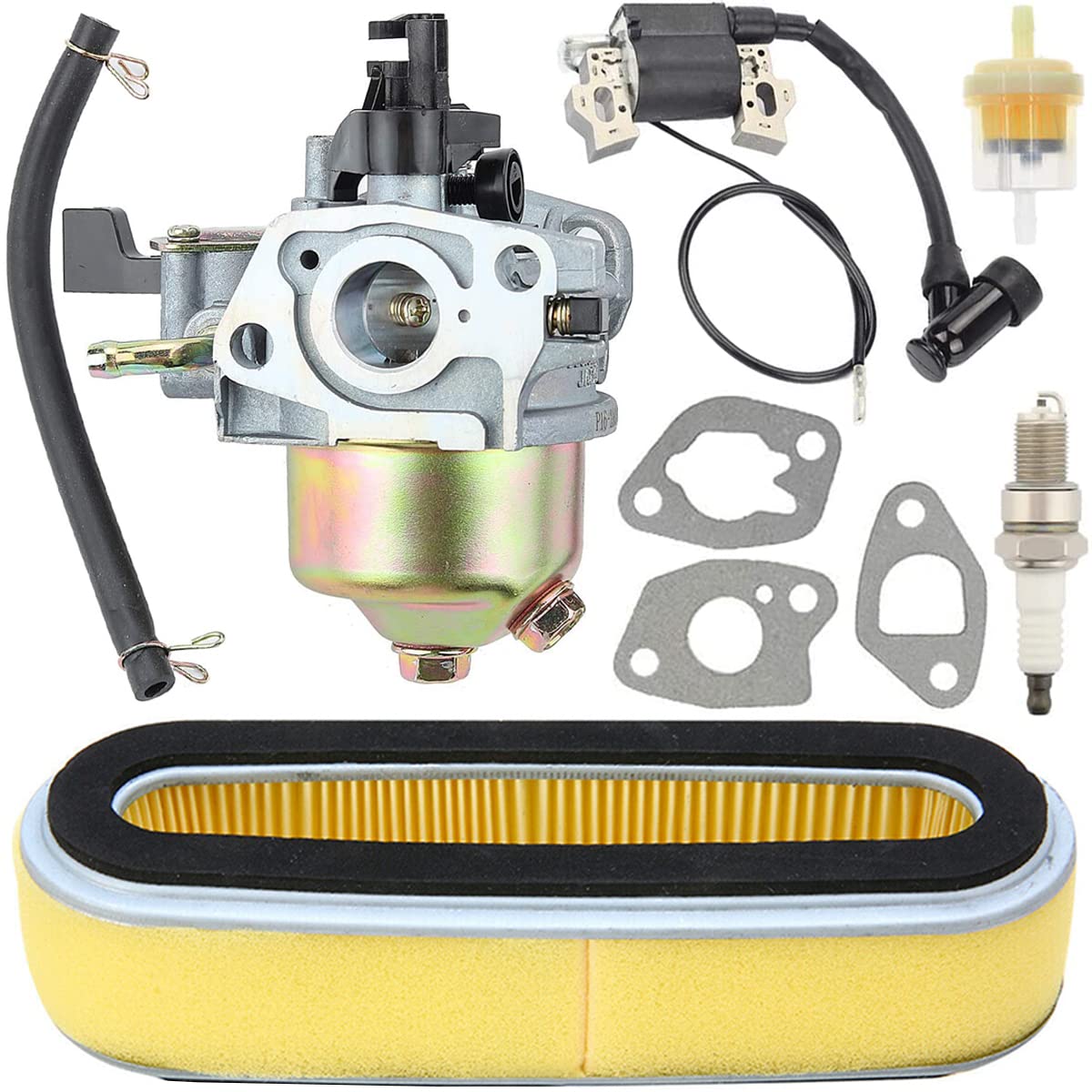 ZAMDOE Vergaser-Kit für Honda GXV160 gxv160uh2 GXC160H2 Kleinmotor HRC216K3 22195 22196 Rasenmäher, mit Luftfilter-Zündkerzendichtung von ZAMDOE