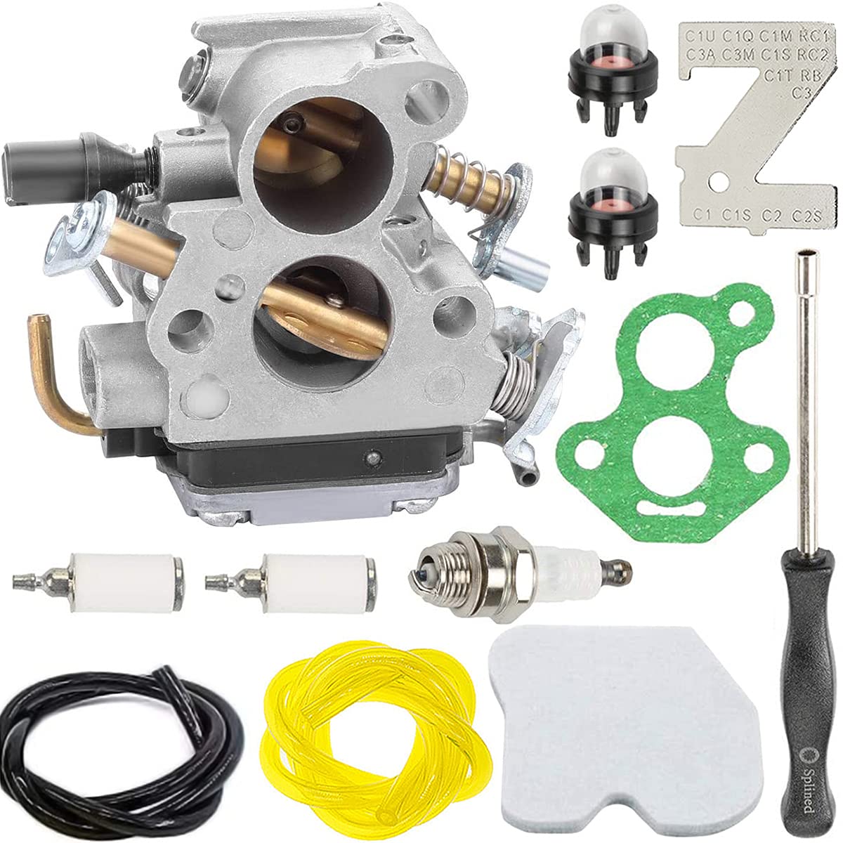 ZAMDOE Vergaser-Set für Husqvarna 235 235E 236 236E 240 240E 120 MARK II Kettensägenmotor für Jonsered CS2234 CS2238 CS2234S CS2238S Kettensäge, ersetzt # C1T-W33C 574719402 545072601 545061801 ZAMDOE Vergaser-Set für Husqvarna 235 235E 236 236E 240 240E 120 MARK II Kettensägenmotor für Jonsered CS2234 CS2238 CS2234S CS2238S Kettensäge, ersetzt # C1T-W33C 574719402 545072601 545061801 von ZAMDOE