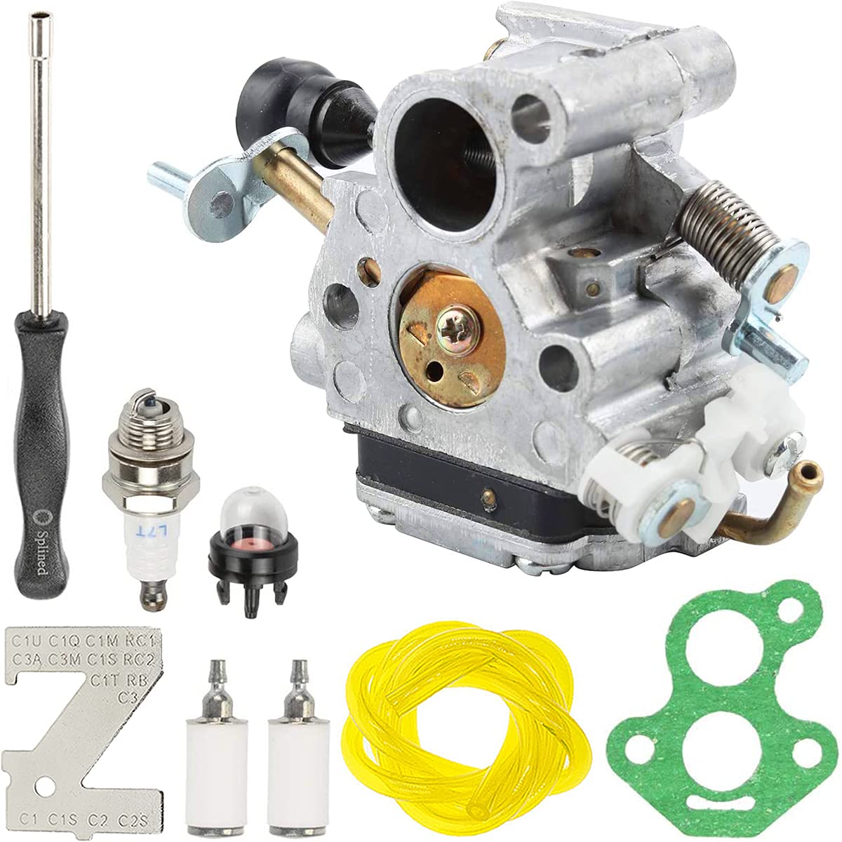 ZAMDOE Vergaser für Husqvarna 435 435E 440 440E Kettensäge für Jonsered CS2240 CS2240S CS410, ersetzt # C1T-EL41 C1T-EL41A 506450501, mit Zündkerze Kraftstoffleitung Kraftstofffilter ZAMDOE Vergaser für Husqvarna 435 435E 440 440E Kettensäge für Jonsered CS2240 CS2240S CS410, ersetzt # C1T-EL41 C1T-EL41A 506450501, mit Zündkerze Kraftstoffleitung Kraftstofffilter von ZAMDOE