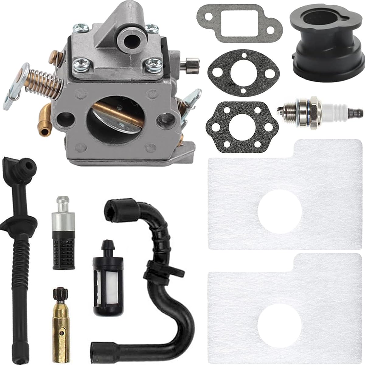 ZAMDOE Vergaser für Stihl MS170 MS180 017 018 ms170 ms 180 Kettensäge ersetzt C1Q-S57 C1Q-S57A C1Q-S57B 11301200603 mit Luftfilter, Zündkerze, Kraftstoffschlauch, Ölleitung, Pumpenfilter ZAMDOE Vergaser für Stihl MS170 MS180 017 018 ms170 ms 180 Kettensäge ersetzt C1Q-S57 C1Q-S57A C1Q-S57B 11301200603 mit Luftfilter, Zündkerze, Kraftstoffschlauch, Ölleitung, Pumpenfilter von ZAMDOE