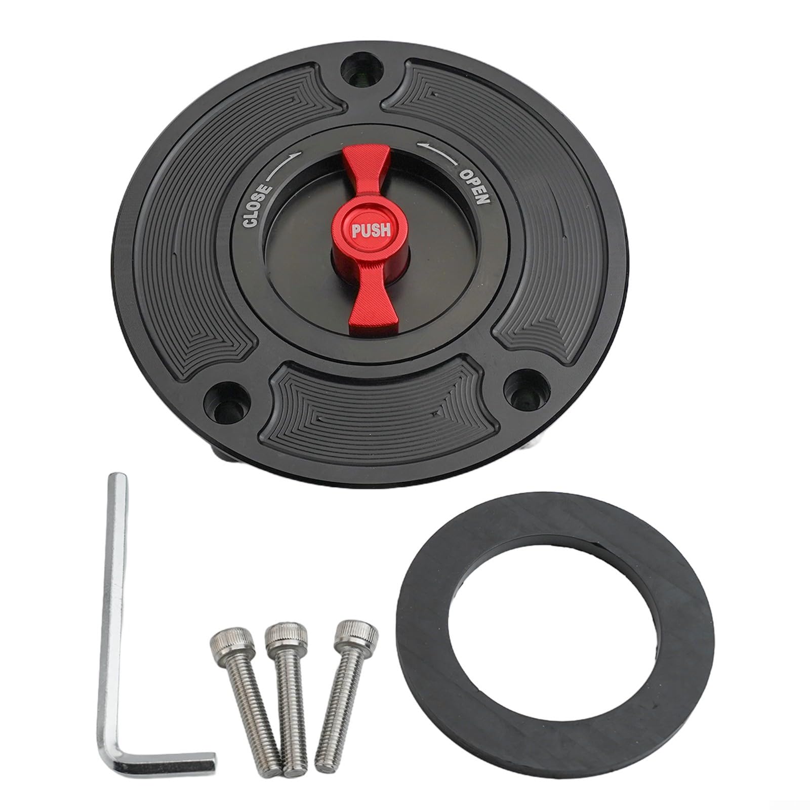 ZAMETTER Motorrad-Tankdeckelabdeckung, Öltankdeckel, Motortank C-ap für GSXR600, GSXR750, K8, K9, L1, L2, TL1000S, TL1000R, GS500, GSXR1000, GSX600F, GSF1200, Bandit SV650 (schwarz und rot) von ZAMETTER