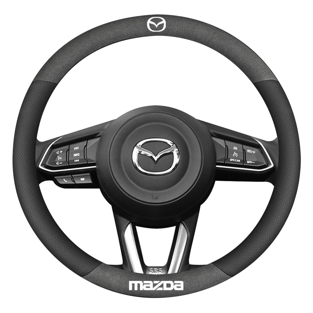 Auto Lenkradhülle für Mazda MX-5 RF ND MX5, 38CM Anti Rutsch Atmungsaktiv Schweißabsorbierend Lenkrad Abdeckung Autozubehör Innenraum,B von ZAMOUX