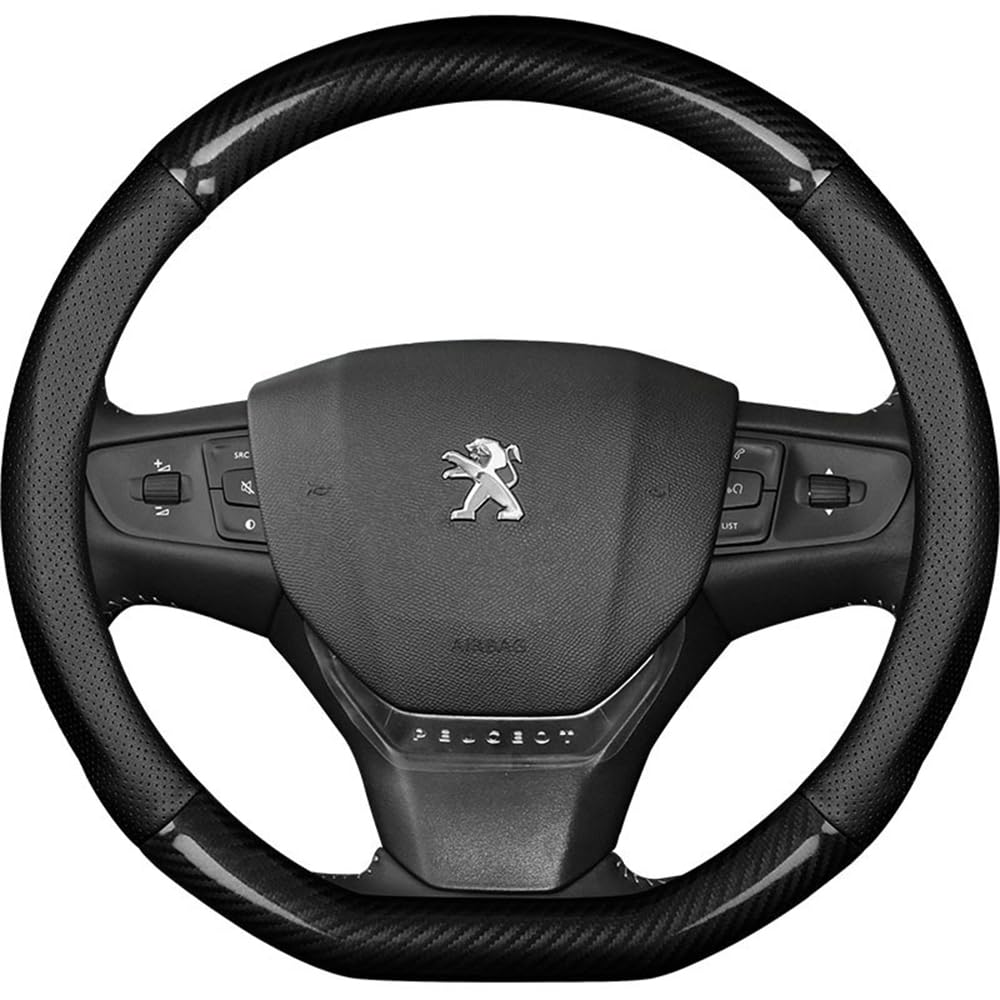 Auto Lenkradhülle für Peugeot 207, 38CM Anti Rutsch Atmungsaktiv Schweißabsorbierend Lenkrad Abdeckung Autozubehör Innenraum,A von ZAMOUX