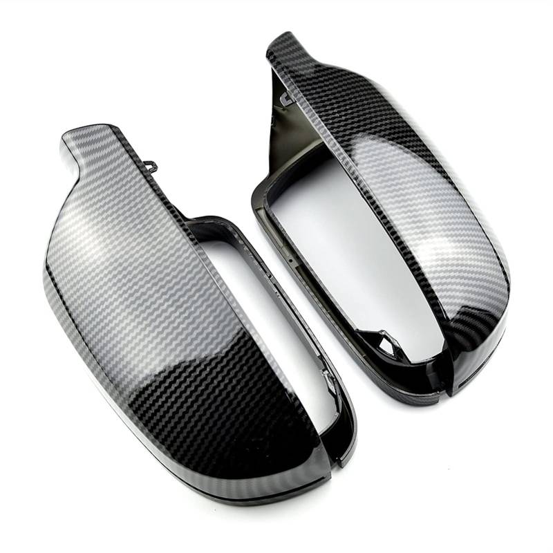 ZAPYVET 1 Paar ABS Carbon Black Spiegelabdeckung Rückspiegelkappe, for, A3 8P A4 A5 B8.5 2011–2016 8F0857527B 8F0857528B Autospiegelabdeckungen(Bright Black) von ZAPYVET
