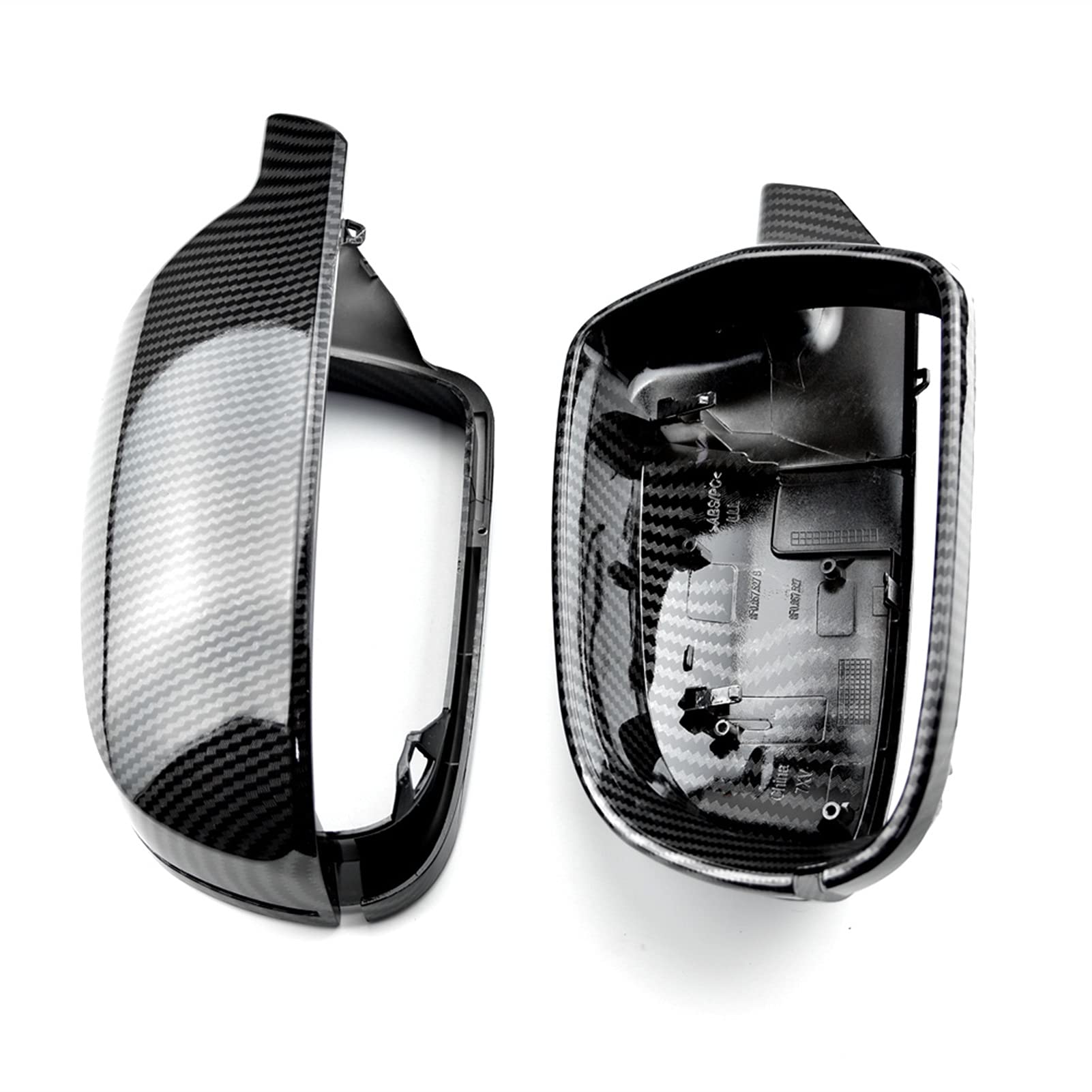 ZAPYVET 1 Paar ABS Carbon Black Spiegelabdeckung Rückspiegelkappe, for, A3 8P A4 A5 B8.5 2011–2016 8F0857527B 8F0857528B Autospiegelabdeckungen(Carbon Look Black) von ZAPYVET
