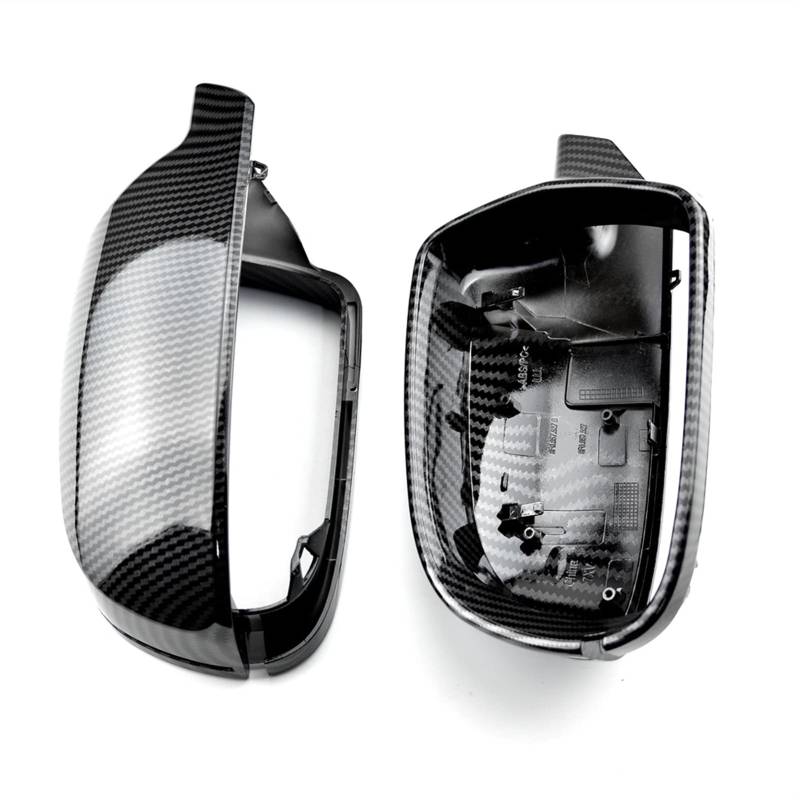 ZAPYVET 1 Paar ABS Carbon Black Spiegelabdeckung Rückspiegelkappe, for, A3 8P A4 A5 B8.5 2011–2016 8F0857527B 8F0857528B Autospiegelabdeckungen(Carbon Look Black) von ZAPYVET