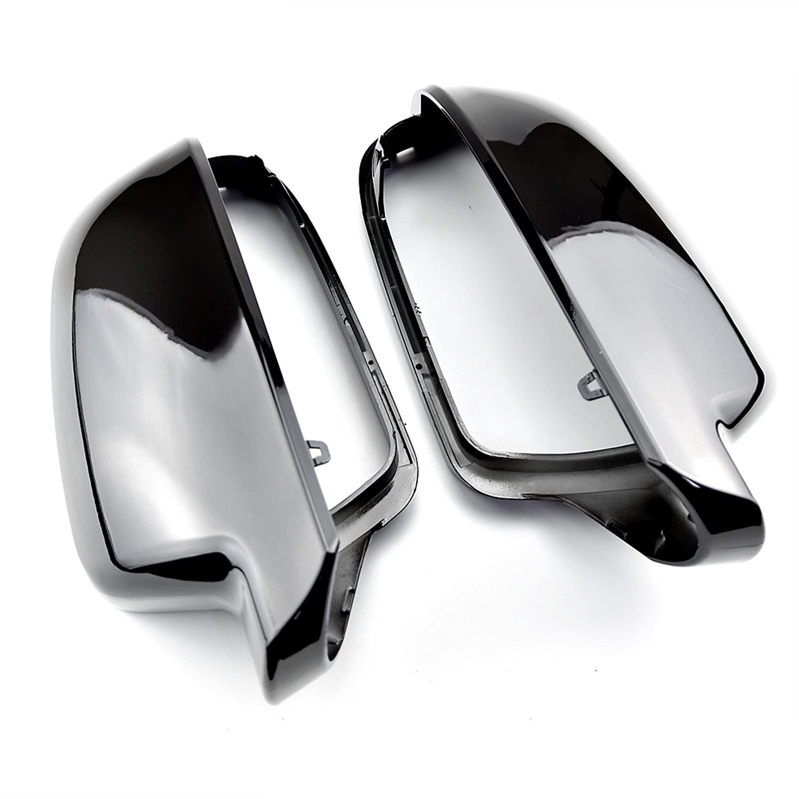 ZAPYVET 2 Stück Rückspiegelschalen im Kohlefaser-Stil, Schutzkappe, Auto-Styling-Schale, Seitenspiegel-Schalenabdeckungen, for A3 A4 A5 B8.5 Autospiegelabdeckungen(Bright Black) von ZAPYVET