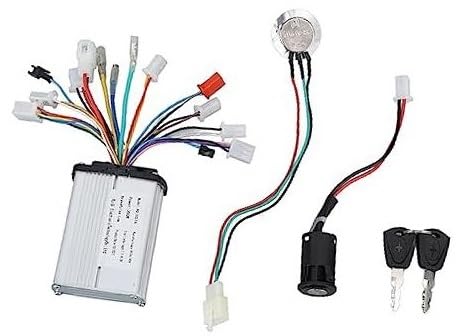 ZAPYVET 36/48 V 350 W bürstenloses Controller-Kit mit Zündschalter und Drehzahlreglerschalter, for die Modifikation von Elektrorollern Elektroroller-Controller von ZAPYVET