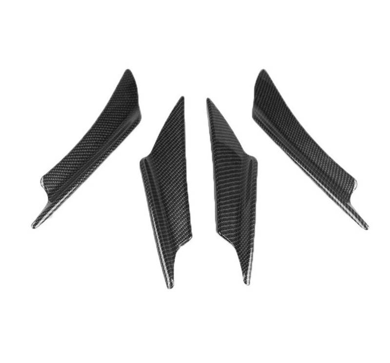 ZAPYVET 4 Stück Universal Black Carbon Fiber Car Styling Zubehör Frontstoßstange Lippe Gummi Fin Splitter Spoiler Canard Aufkleber Autospoilerverkleidung(Carbon Fiber) von ZAPYVET