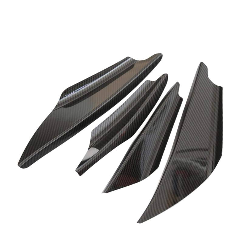 ZAPYVET 4 Stücke Glänzend Carbon Faser Muster Auto Front Stoßstange Flossen Spoiler Flügel Lip Splitter Körper Splitter Spoiler Canards Sport Stil Autospoilerverkleidung von ZAPYVET