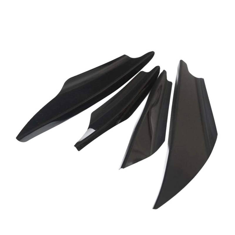 ZAPYVET 4 Stücke Schwarz Carbon Fiber Universal Fit Front Stoßstange Lip Diffusor Splitter Flossen Körper Spoiler Canards Valence Chin Auto Tuning C Autospoilerverkleidung von ZAPYVET