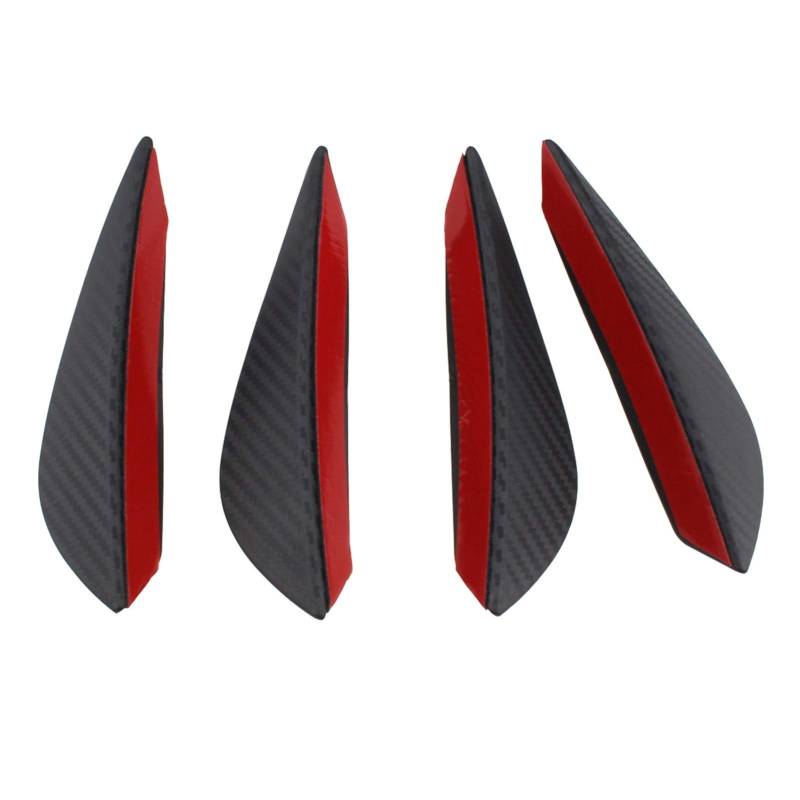 ZAPYVET 4 Teile/Satz Auto Spoiler Canards Front Stoßstange Lip Splitter Fin Air Auto Body Kit Valence Chin Zubehör Schwarz Carbon Faser Autospoilerverkleidung von ZAPYVET