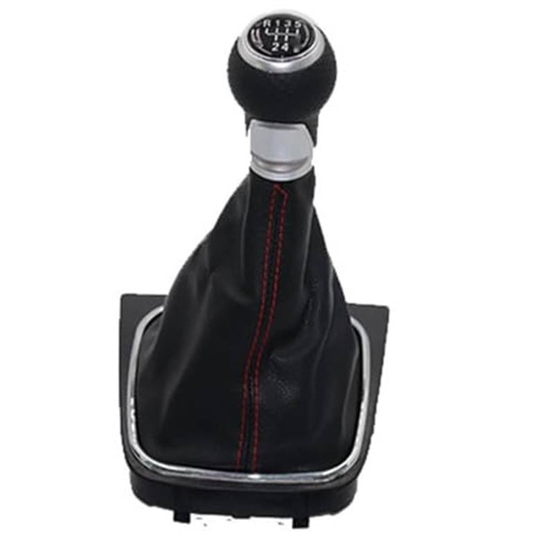 ZAPYVET 5 6 Gang Silber Auto Shift Schaltknauf Hebel Gaitor Kofferraumabdeckung, for Golf, 5 MK5 R32 GTD GTI 2004-2009 Auto-Schaltknauf(Black R12345 oen Set) von ZAPYVET