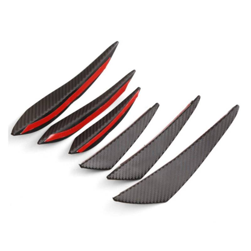 ZAPYVET 6 stücke Lot Carbon Fiber Stil Auto Front Stoßstange Lip Splitter Körper Spoiler Canards Autospoilerverkleidung von ZAPYVET