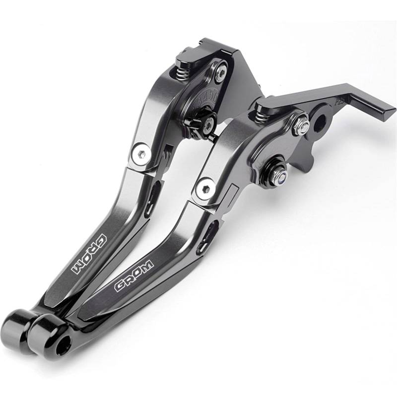 ZAPYVET CNC-Aluminium mit Logo for Grom-Bremsen und Kupplungshebel, for GROM 2014–2017 Motorrad-Handbremse(Titanium Black) von ZAPYVET