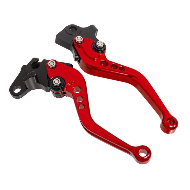 ZAPYVET CNC-Verstellbarer kurzer Motorrad-Bremskupplungshebel-Set-Griff, for VFR800/F 2002–2018, CBF1000 2006–2009, VFR750 1991–1997 Motorrad-Handbremse(Red) von ZAPYVET