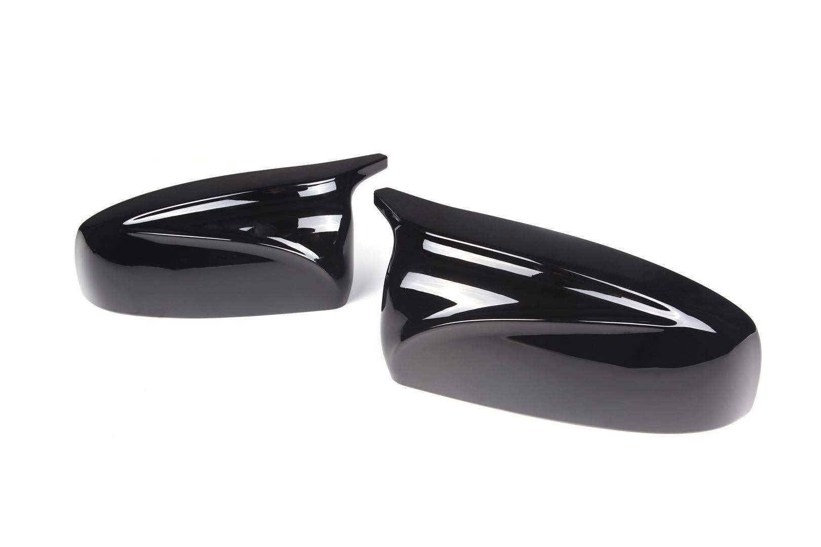 ZAPYVET EIN Paar Spiegelabdeckungen aus echtem Carbonfaser-ABS, Ersatz for die Seitenspiegelkappen des Autos, for, X5 X6 E70 E71 2007-2013 Autospiegelabdeckungen(Glossy Black) von ZAPYVET