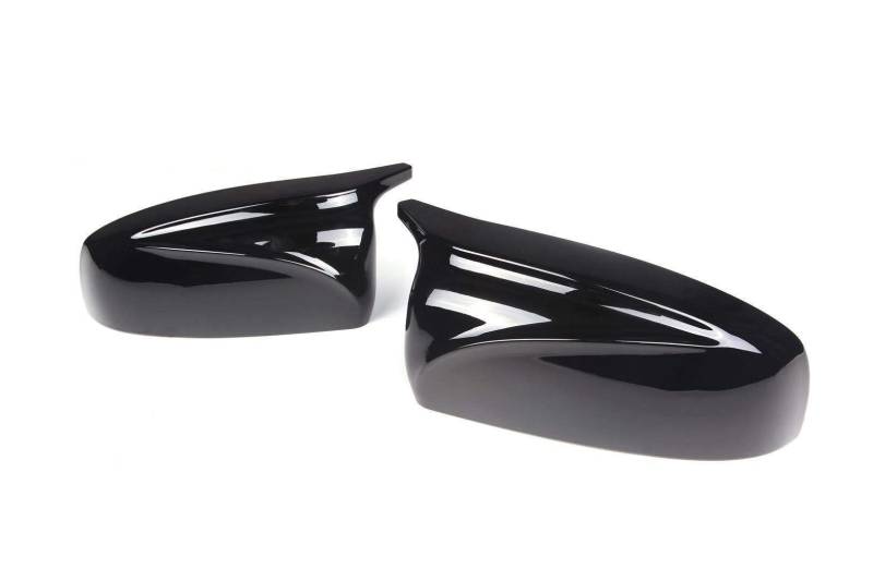 ZAPYVET EIN Paar Spiegelabdeckungen aus echtem Carbonfaser-ABS, Ersatz for die Seitenspiegelkappen des Autos, for, X5 X6 E70 E71 2007-2013 Autospiegelabdeckungen(Glossy Black) von ZAPYVET