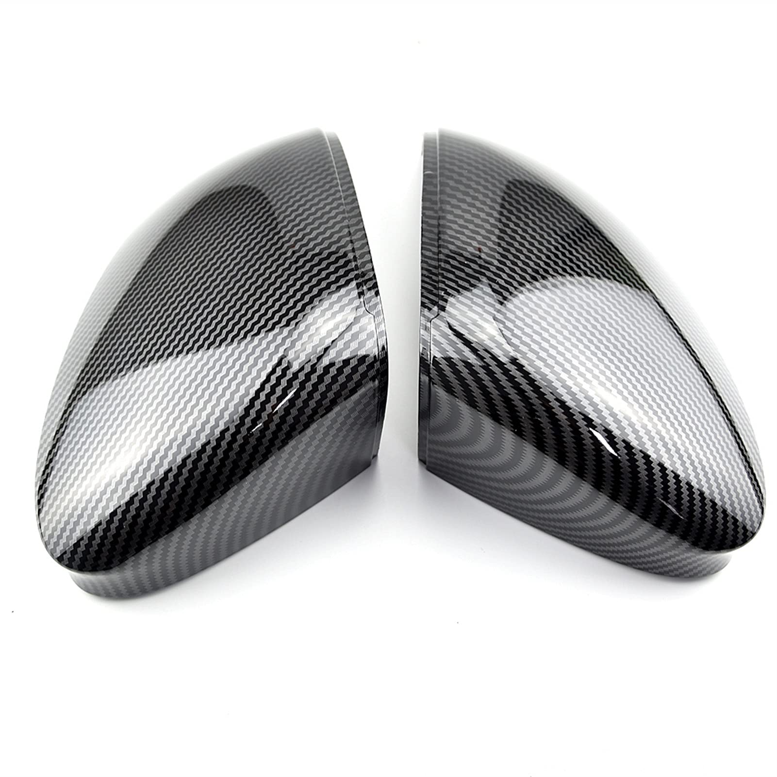 ZAPYVET Hellschwarzes Rückfahrgehäuse, for VW, for Golf 8 MK8 VIII 2020 2021, Spiegelabdeckkappe mit Spurhalteassistent, Auto-Außengehäuse Autospiegelabdeckungen(No Side Assist 1) von ZAPYVET