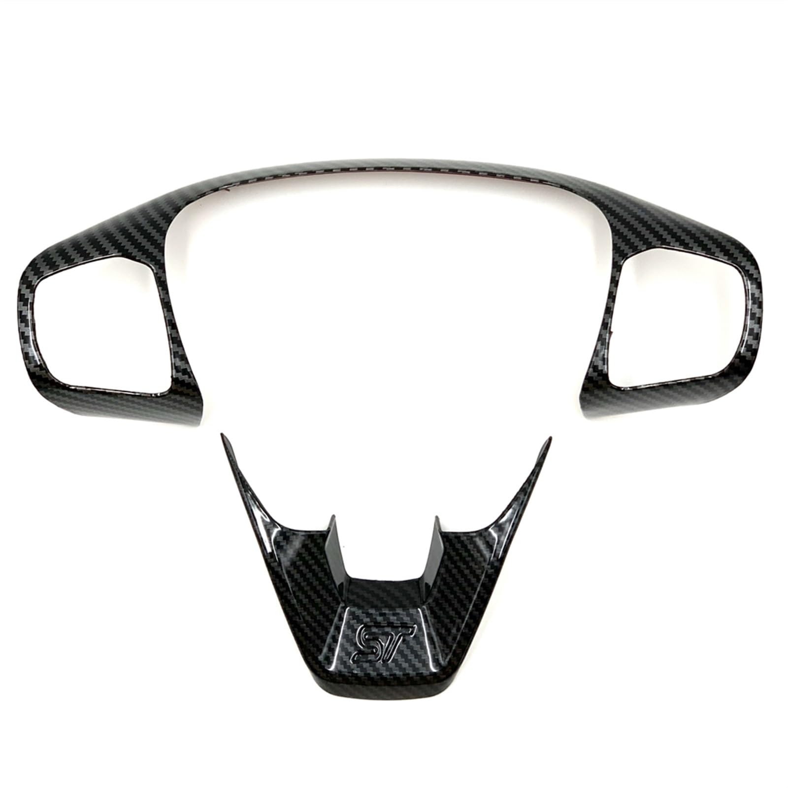 ZAPYVET Styling Interieur Lenkradabdeckung Trim Aufkleber Zubehör, for Ford, for Focus, for Kuga Escape 2018 2020, for Fiesta MK8, for Bronco ABS Auto Aufkleber für Lenkradabdeckung(Style A 2pcs) von ZAPYVET