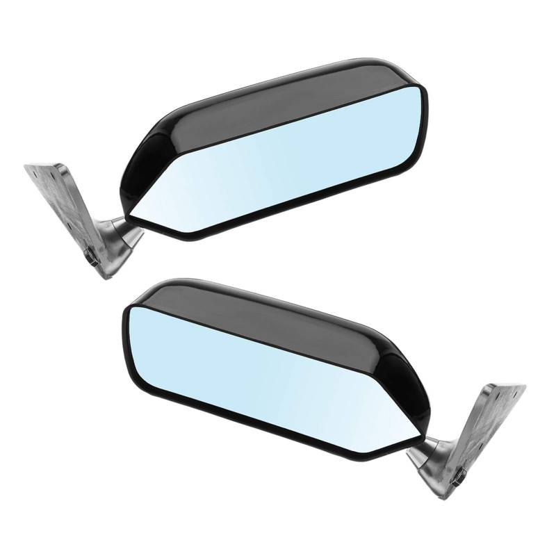 ZAPYVET Universal Retro Auto Rückspiegel Craft Square F1 Stil W Blau Spiegel Oberfläche Metall Halterung Rückspiegel Autospiegelabdeckungen von ZAPYVET