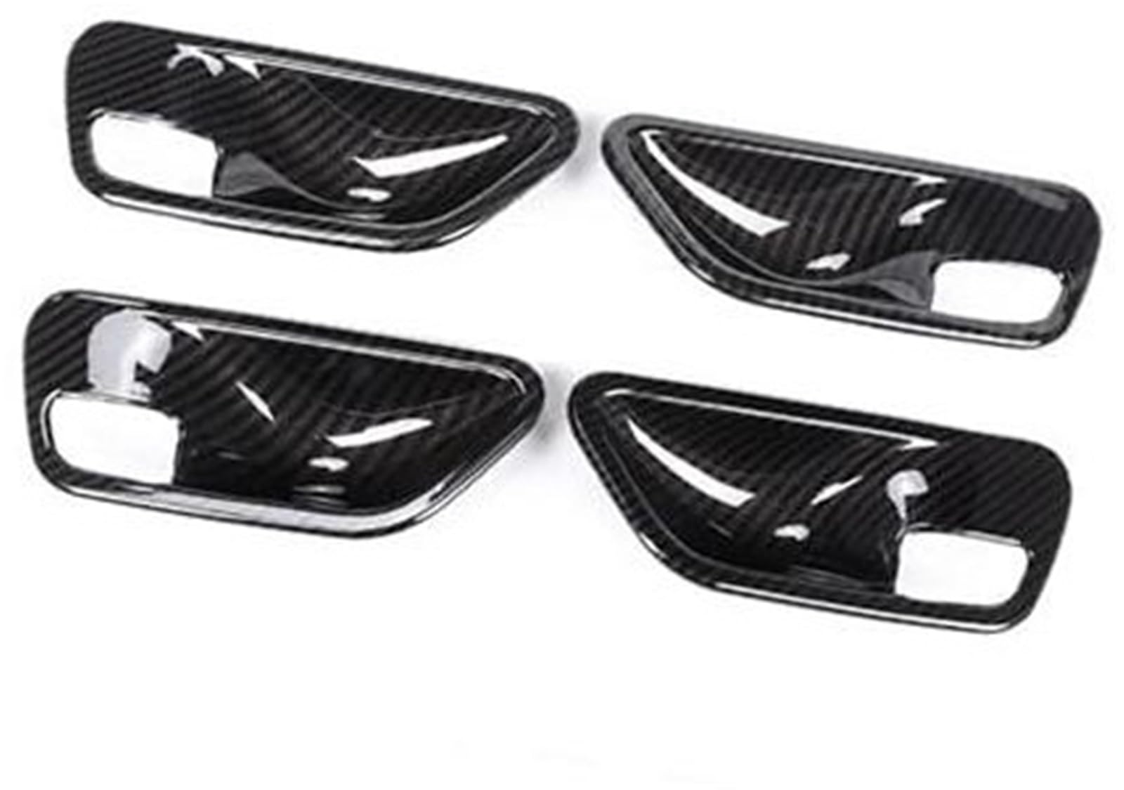 ZAPYVET Zubehör for die Verkleidung der Autoschüsselabdeckung, for, 3er 4er F30 F32 F35 2013 2014 2015 2016 2017 2018 Auto-Innentürgriff(Black 4pcs Carbon Fiber) von ZAPYVET