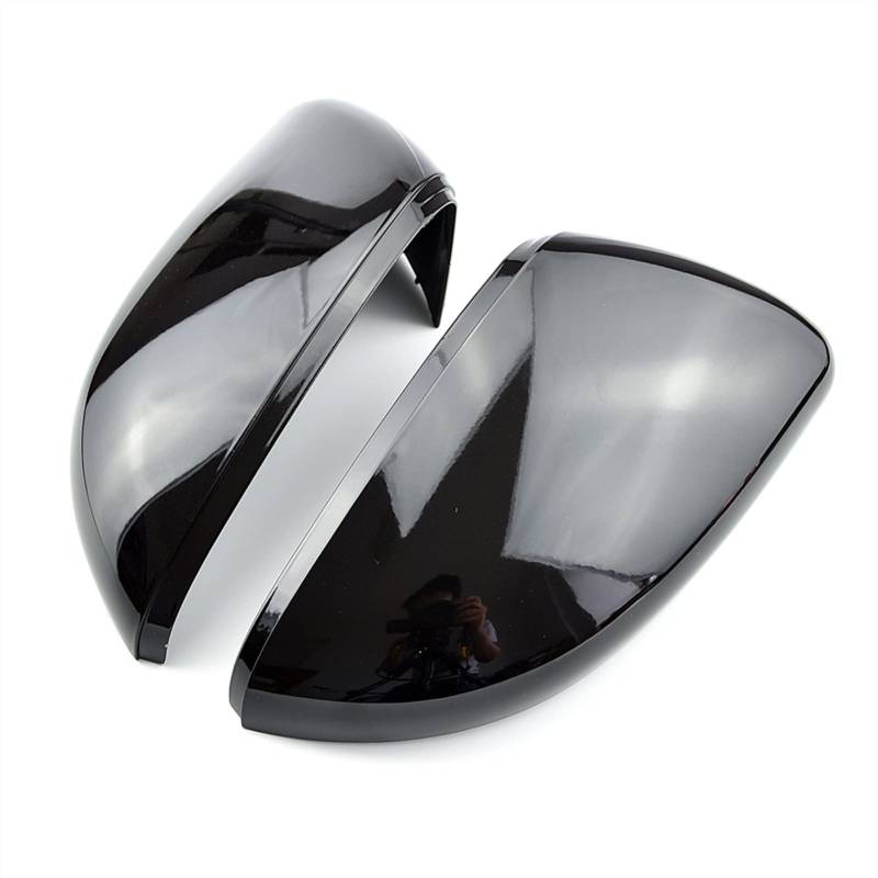 ZAPYVET for Golf, 6 2008–2012, for Touran, 2011–2014, EIN Paar Kohlefaser-Auto-Rückspiegel-Abdeckkappen, Autozubehör Autospiegelabdeckungen(Bright Black) von ZAPYVET