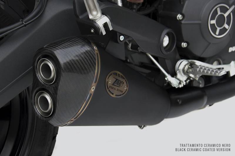 Sport Auspuff ZARD Basso BLACK m. Keramikbeschichtung Ducati Monster 797 Bj. 2017-2020 EURO-4 +ABE von ZARD